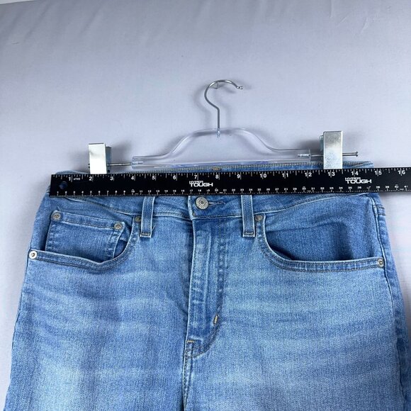 Levis 726 Flare Leg Jeans Womens Size 30 Frayed Hem Mid Rise Light Wash Blue - Picture 7 of 13